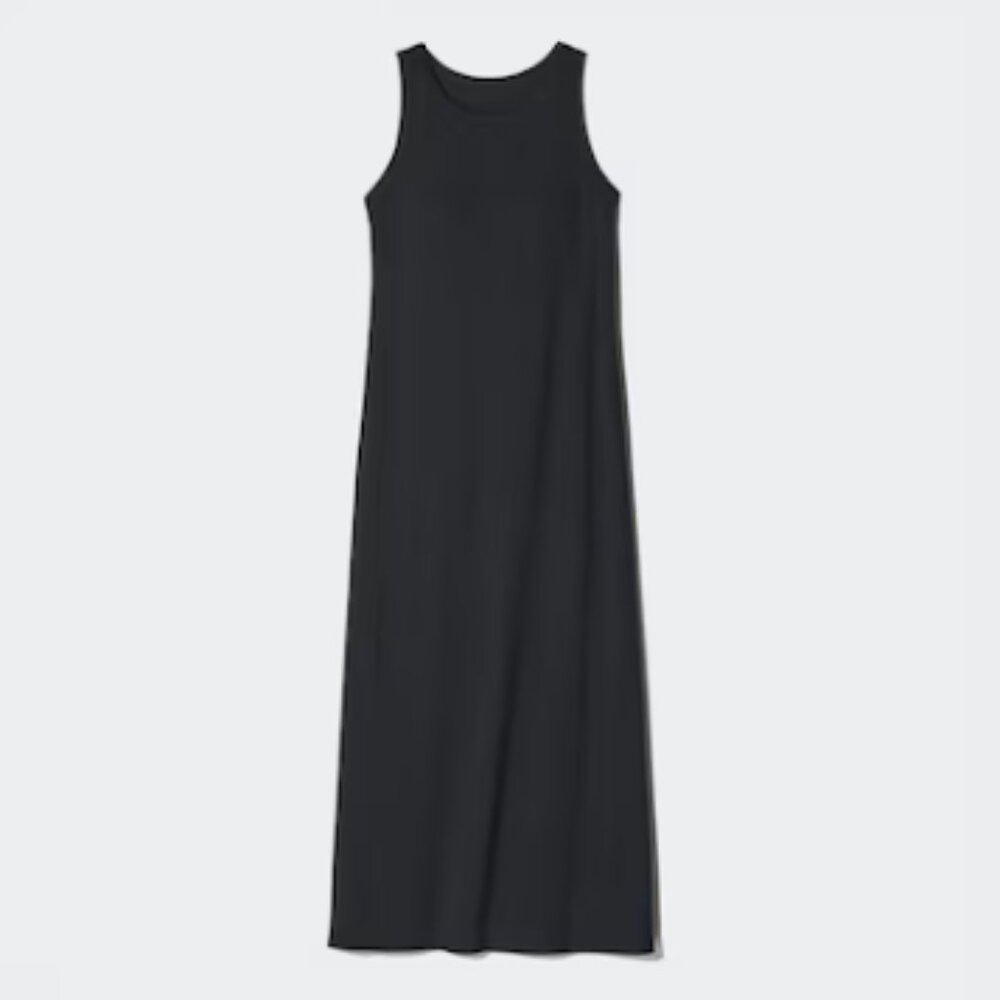 Uniqlo Sleeveless Ribbed Bra Dress Black Medium